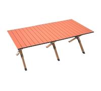 5JJJLOOOPP Table de camping rectangulaire avec sac de transport réglable en hauteur, table portable en plein air, camping, pique-nique, plage, table de pique-nique enroulable en aluminium pour 4 à 6