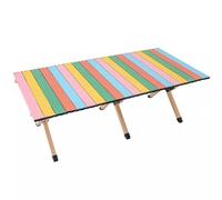 5JJJLOOOPP Table de camping rectangulaire, sac de transport réglable en hauteur, table portable en plein air, camping, pique-nique, plage, table de pique-nique en aluminium pour 4 à 6 personnes