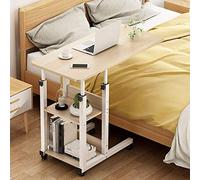 5JJJLOOOPP Table de chevet réglable pour ordinateur portable, table de chevet amovible avec rangement pour canapé, table d'hôpital, table au-dessus du lit pour la maison, le bureau, la chambre à