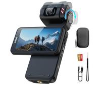 5K Camera Vlog, Écran Tactile Rotatif 3.5" Camera Vlog, CMOS 1/2.5" et 4K/60 IPS, Suivi Facial, Time-Lapse, 360 Min d'autonomie, Vision Nocturne IR Caméra Video avec Carte 64G pour Vlogs/Youtube