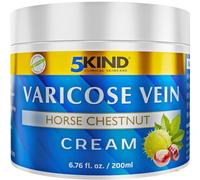 5Kind Crème professionnelle pour varices 200 ml - L'emballage peut varier - Traitement des jambes fatiguées - Crème de marronnier d'Inde - Plus de 7 ingrédients naturels actifs