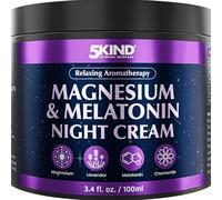 5Kind Crème Sommeil au Mélatonine & Magnésium 100 ml | Lotion au magnésium pour le sommeil - Crème relaxante avec lavande & camomille pour