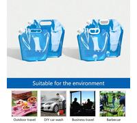 5L/10L Sac à eau de camping portable, seau à eau pliable, grand contenant d'eau portable et pliable avec valve : parfait pour le camping, les pique-niques et les barbecues en extérieur. Bleu-avec robi