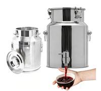 5L-88L Bidon Inox Alimentaire avec Robinet, Pot à Lait Multifonction Cuisine et Ferme, Réservoir étanche pour Liquide Alimentaire, Seau Couvercle Scellé pour Huile D’olive(With Spigot,14L/3.70Gal)