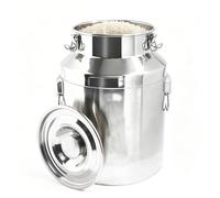 5l-88l Bidon Inox Transport Alimentaire, Pot à Lait avec Couvercle Scellé, RéServoir Vin, Stockage D’Huile D’Olive, Baril Seau Eau Potable pour Cuisine et Ferme(With Spigot,42L/11.10Gal)