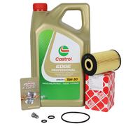 5L Castrol 5W30 III + Febi Filtre à Huile pour VAG Audi Seat Skoda A3 Golf 1.6