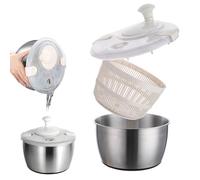 5L Essoreuse À Salade, Essoreuse Salade, Essoreuse A Salade En Acier Inoxydable Avec Panier De Lavage Pour Légumes Et Saladier, Préparation Efficace Des Salades