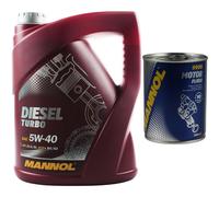 5L MANNOL Mötoröl Diesel Turbo 5W-40 Api CI-4 / Sl Nettoyant Moteur Motor Flush