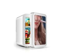 5L Mini Réfrigérateur Miroir De Maquillage Soin De La Peau Réfrigérateur Avec Lumière LED À 3 Vitesses Chauffe-aliments Et Refroidisseur De Boissons Utilisé Pour Maison, Voiture Alimentation AC + DC