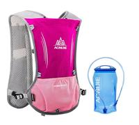 5L Sac à Dos d'hydratation vélo en Plein air, Course à Pied, Cyclisme, randonnée, Escalade, Ski, Chasse, Sac à Dos avec système d'hydratation pour Homme et Femme (Rose red - avec sac à eau TPU (1.5L))