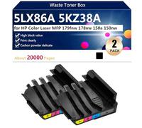 5LX86A 5KZ38A Boîtier de Récupération de Toner Usagé Compatible pour HP Color Laser MFP 179fnw 178nw 150a 150nw Imprimantes, Haute Capacité 20000 Pages, Installation Facile,Black-2 Pack