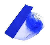 5m/10m Blanc Cristal Transparent Tulle Tissu De Mariage Organza Rouleau Snowyarn pour Mariage Toile De Fond Décoration Anniversaire Événement Fête-Bleu Royal,48cmX10m