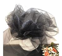 5m 10m TULLE ROLL CRISTAL CRISTAL Organza Tulle Roll Spool Wedding Decoration Party Baby Shower Baby Shower Décoration de Noël-Black, 48 cm x 5m