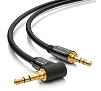 5m 3.5mm AUX Jack Cable Stereo Audio Cable Jack Plug 1x Curved 90° for PC Smartphone Tablet Car Hi-Fi Player-Black