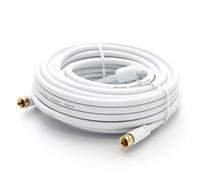 5m Câble d'antenne TV PremiumX BASIC-LINE SAT TV Câble de connexion F Câble coaxial avec filtre de courant gainé HDTV 4K - blanc