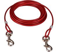 5m Câble d'attache pour Chiens，Chien Cravate câble，pour Cour, Jardin, Camping, extérieur（Rouge）.
