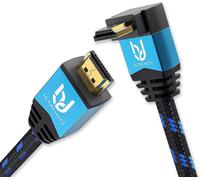 5m Câble HDMI 2.0b 4K 60Hz, Coudé 270 Degrés Cordon, Ultra HD High Speed 18Gbps par Ethernet, Supporte HDR, 3D, Arc, PS4, Xbox, Projecteur, Lecteur Blu-ray