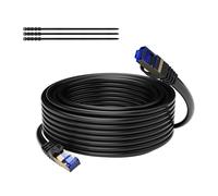5m CAT 7 Outdoor Use Direct Burial RJ45 Ethernet Network Cable,Waterproof,SSTP,10 Gigabit Ethernet Cable,LAN and Patch,POE-Black,with 15 Cable Ties