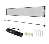 LARMNEE Filet de Badminton, 500 cm Filet de Tennis, Réglable sur 3 Hauteurs, Filet de Sport Portable, Filet de Badminton Pliable, Entraînement Extérieur, Cadre Robuste en Fer EHS05BN02