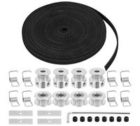 5M GT2 Courroie de Distribution 6 mm + 8 pièces 2 Types Poulie 20 Dents 5 mm Courroie de Distribution en Caoutchouc + 4 Tendeur + 8 Ressort + 4 Planche Allen pour Imprimante 3D