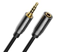 5m Headset Extension Headphone AUX 3,5mm Jack CTIA 4 Broches TRRS Microphone Extension Cable Stereo Audio Metal Plug PC Mobile Phone Smartphone Tablet HiFi Receiver (Extra Thin & Flexible)