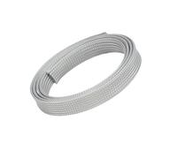 5m/lot Pure Colour Insulated Braid Sleeving Tight PET Wire Expandable Cable Sleeve Flame-retardant Nylon Braided Mesh Tube(Grey,40mm)