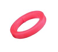 5m/lot Pure Colour Insulated Braid Sleeving Tight PET Wire Expandable Cable Sleeve Flame-retardant Nylon Braided Mesh Tube(Pink,25mm)