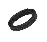 5m/lot Pure Colour Insulated Braid Sleeving Tight PET Wire Expandable Cable Sleeve Flame-retardant Nylon Braided Mesh Tube(Black,20mm)