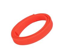 5m/lot Pure Colour Insulated Braid Sleeving Tight PET Wire Expandable Cable Sleeve Flame-retardant Nylon Braided Mesh Tube(Orange Red,12mm)