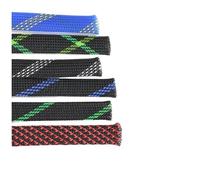 5M PET Insulated Multicolor Braid Sleeving 2mm - 40mm Expandable Wire Cable Sheath Flame-retardant Nylon Braided Mesh Tube(Black Yellow,14mm)
