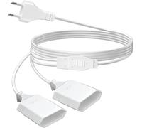 5M Power Extension Cable 2 in 1 European to Dual European Type C Socket,0.75mm² Max. 2.5A/250V for Computer Monitor Projector Lamp TV PC White