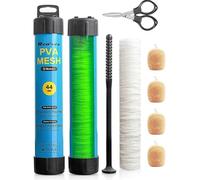 5m PVA Mesh Housse avec Ciseaux 18mm 25mm 37mm 44mm PVA Large Filet Carpe pêche (44mm)