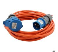 5m Rallonge de Camping, Câble de Prolongation Industriel CEE 240V 3G2,5mm² en Couleur Signal Orange | IP44 adapté RALLONGE DE VALVE