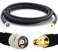 5m RP-TNC mâle à SMA mâle Câble coaxial - HF400 Flexible 50 Ohm Câble d'extension (équivalent LMR400 UF UltraFlex) - pour WiFi LTE CDMA GSM DCS 4G 5G 6G Mobile Wireless Routeur Antenne