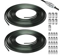 5m Tuyau de Frein Ø 4,76 mm en Acier Cuivré Revêtu, 2 Pcs Câbles de Frein avec 20 Raccords Vissés et 10 Connecteurs, Conduite Générale, Cable Frein Facile à Plier Manuellement pour Automobile