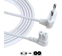 5M TV Cable EU Flat Plug-Câble d'alimentation Certifié à Angle-Droit IEC-C7-Compatible avec PS5 PS4 Slim Xbox Series S X Cordon Alimentation LG Samsung TV Imprimant-5-Mètres Blanc