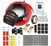 5M Waterproof Split Charge Relay Kit,12V 140amp Dual Battery Isolator For Truck Caravan Yacht Battery Controller Voltage Sensitive With Led Screen Display