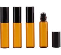 5ml Bouteilles En Verre Vide Avec Rouleau En Acier Inoxydable-4 Pcs,Roll On Huiles Essentielles,Aromathérapie,Parfums Et Baume Lèvres Et Cosmétiques