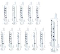 5ml Seringue en plastique 12pcs, Seringue en Plastique sans Aiguille, Seringue pour Liquide, Convient pour les Laboratoires Scientifiques, Mesure, Arrosage, Remplissage
