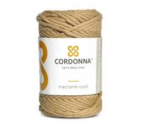 5mm - Beige Notre Corde macramé pour l'artisanat est Facile à Travailler et Convient à Une d'utilisations, notamment Les Attrape-rêves, Le Crochet, Les Tapis en Tricot, Les poufs, Les Bijoux