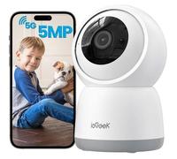 5MP Caméra de Surveillance interieur filaire WiFi Audio Bidirectionnel Sirène Alarme PTZ 360°, suivi automatique,Vision nocturne