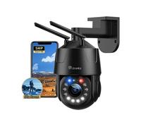 Ctronics 5MP Caméra Surveillance WiFi 5/2.4Ghz Extérieure Métal 30X Zoom Optique 150M Vision de Nuit Couleur ,Alarme sonore et Lumineuse G