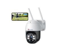 5MP Caméra Surveillance WiFi Extérieure, 2,4Ghz/5Ghz WiFi PTZ Camera IP 2560X1920P Couleur Vision Nocturne,Détection Humaine Auto Suivi