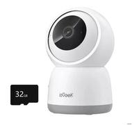 5MP Camera Surveillance WiFi Interieur 360° 2.4G/5GHz, PTZ Détection Mouvement Audio Alexa pour Animaux/Bébés avec 32go