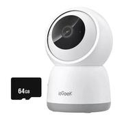 5MP Camera Surveillance WiFi Interieur 360° 2.4G/5GHz, PTZ Détection Mouvement Audio Bidirectionnel pour Animaux/Bébés avec 64go