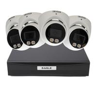 5MP DVR 8 canaux & 4 x Full Color View Tourelle Caméras avec Micro CCTV Kit Blanc