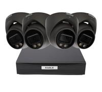 5MP DVR 8 canaux & 4 x Full Color View Tourelle Caméras avec Micro CCTV Kit Gris