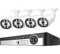 5MP POE CCTV System, Dual Light Modes, Amélioration de la vision nocturne, 8CH NVR 4PCS CAM 5MP, 1T HDD intégré