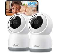 5mp Wifi Indoor Surveillance Camera 2.4ghz/5ghz,360°Ptz Indoor Camera For Baby/Senior,24h Recording,Auto Tracking,Human/Noise Detection,Alarms (2pcs)