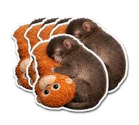 5Pack Protect Punch the Monkey Sticker, Punch Monkey Plush, Cute Monkey Holding Plush Toy Sticker for Laptops, Phones, Car Window Decal (B)